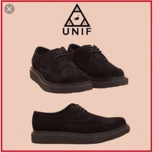 Unif Black Suede Desmonds Creepers Oxford Shoes